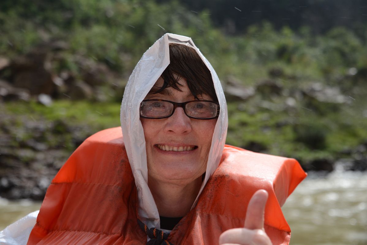 17 Charlotte Ryan Getting Wet And Having Fun In The Rapids On The Brazil Iguazu Falls Boat Tour